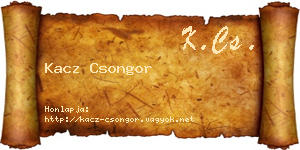 Kacz Csongor névjegykártya
